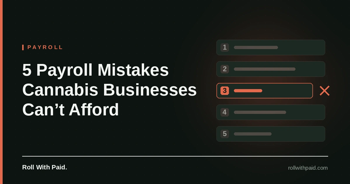 five payrolls mistakes cannabis businesses can't afford