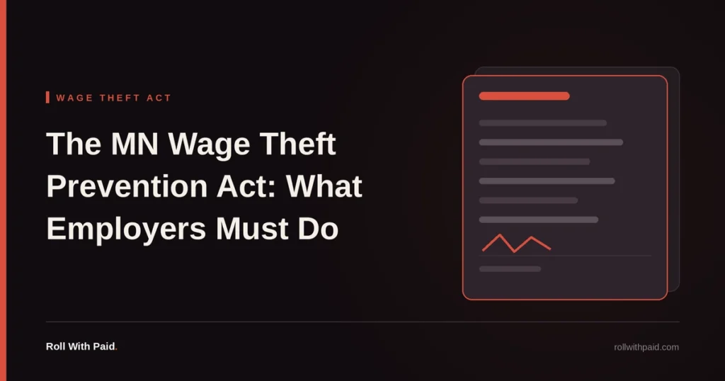 MN Wage Theft Prevention Act: What Employers Need to Know