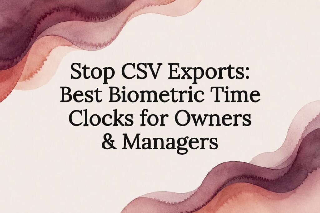 Decorative biometric time clock title card