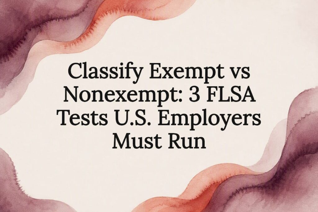 Decorative FLSA classification title card
