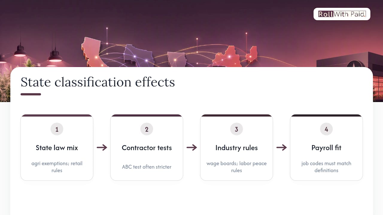 State-specific cannabis employee classification pathways