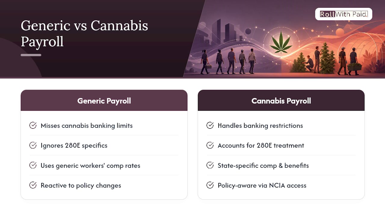 Why Cannabis-Specific Payroll Expertise Changes the Outcome — overview diagram