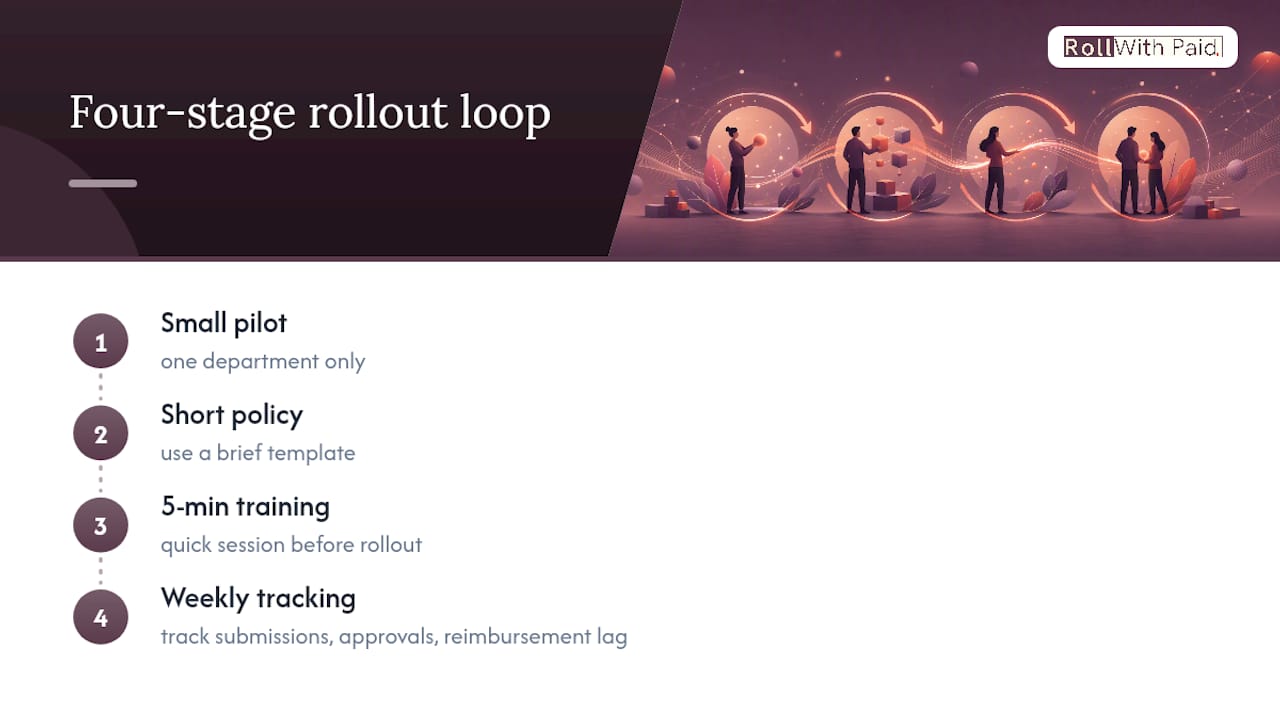 Expense app adoption pilot workflow