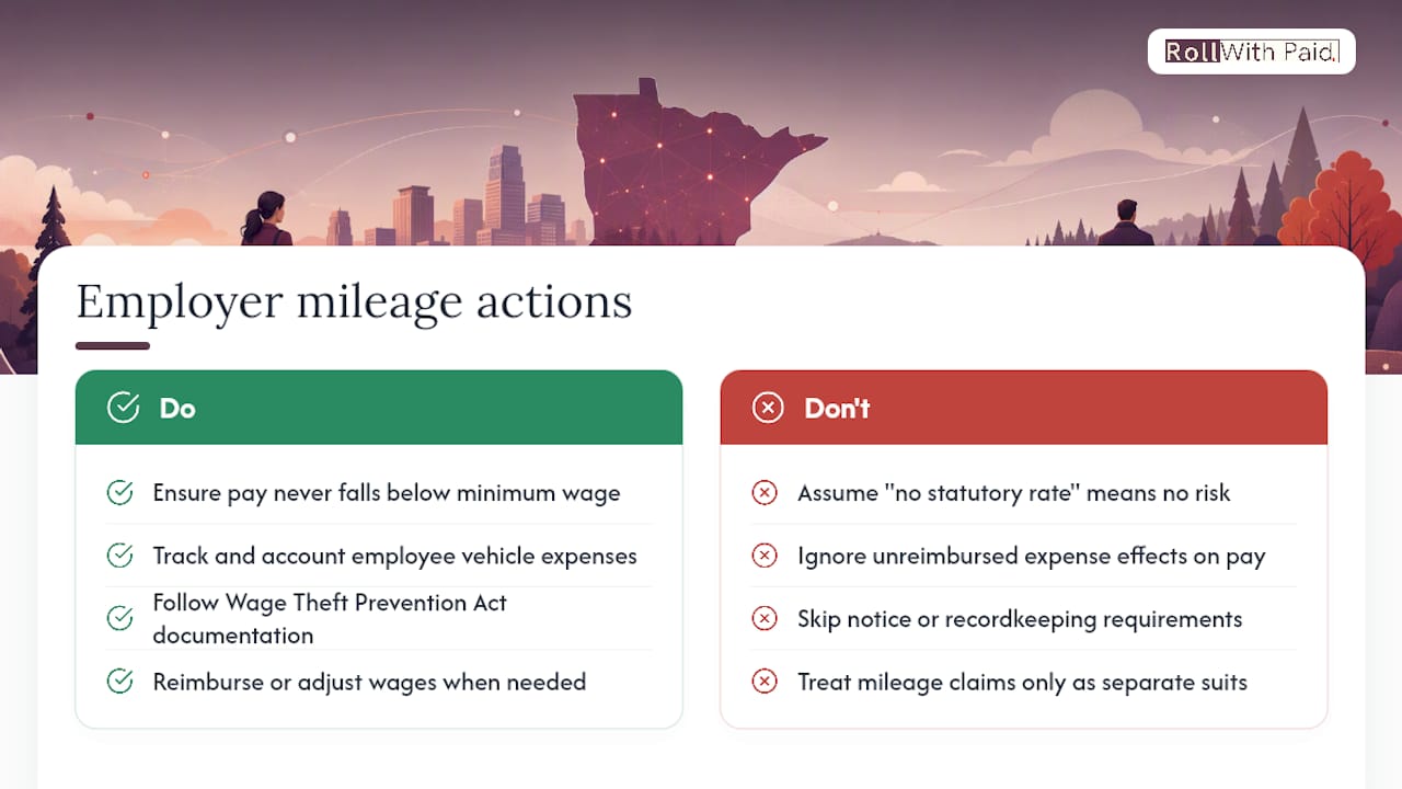 Does Minnesota Law Require Mileage Reimbursement for All Employers? — overview diagram