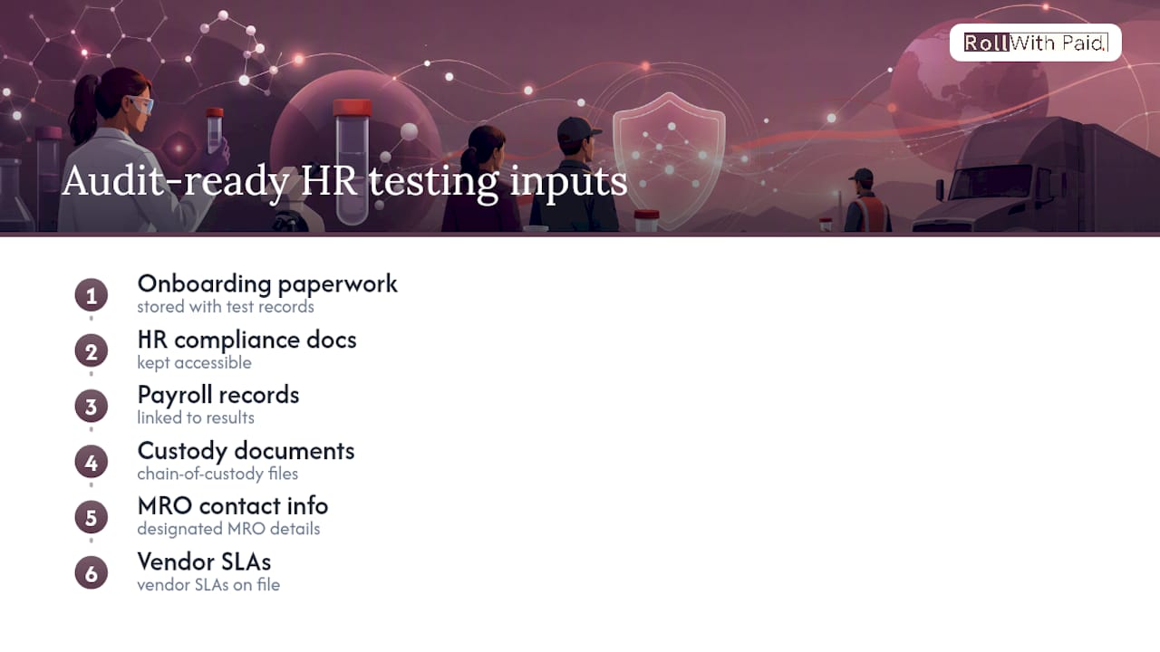 Audit-ready HR testing records workflow