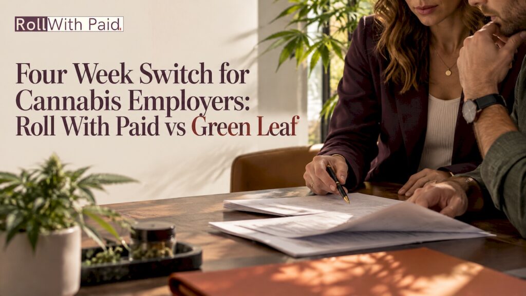 Business owners comparing payroll service agreements