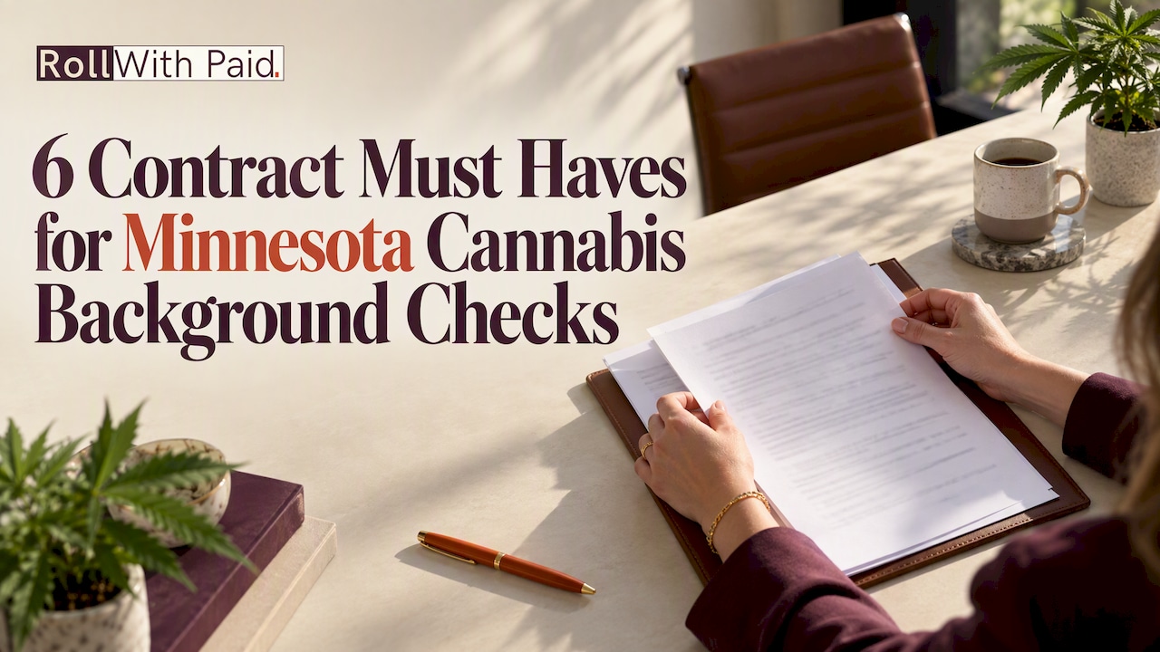 Hands reviewing a cannabis screening contract