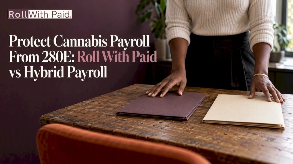 Business owner comparing payroll service folders