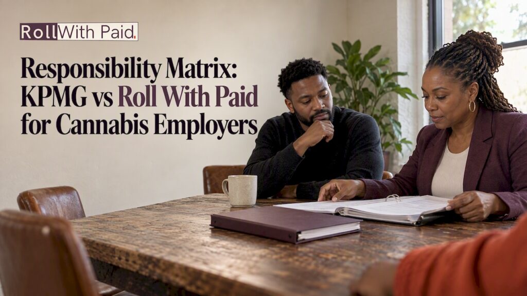 Two professionals reviewing employer contract responsibilities