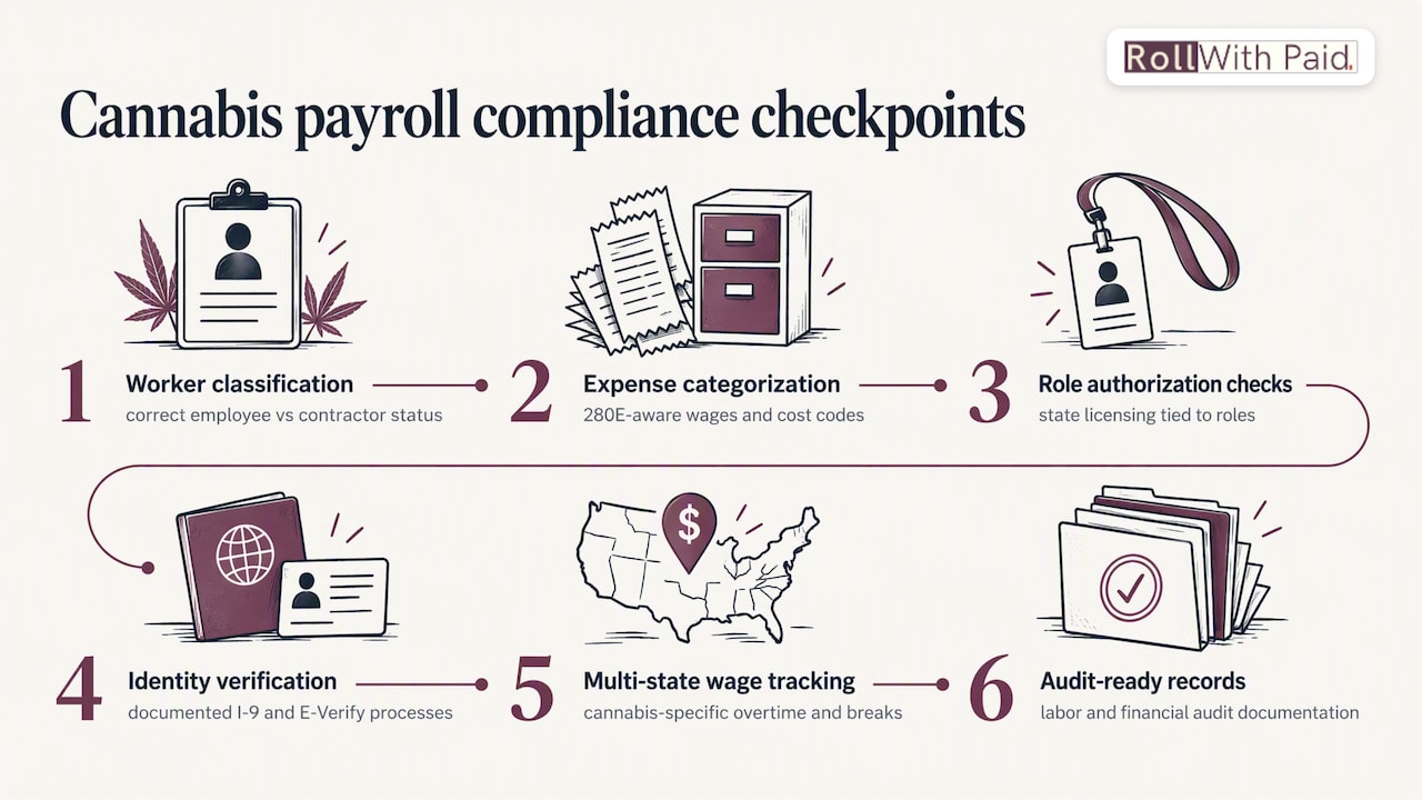 Six connected payroll compliance control areas