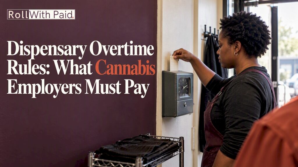 Worker clocking in at a dispensary entrance