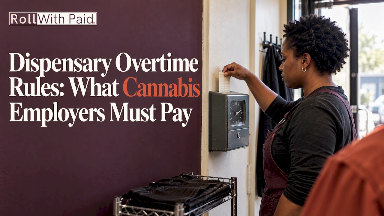 Worker clocking in at a dispensary entrance