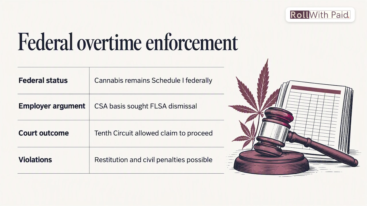 Does federal overtime law apply to cannabis businesses? — overview diagram
